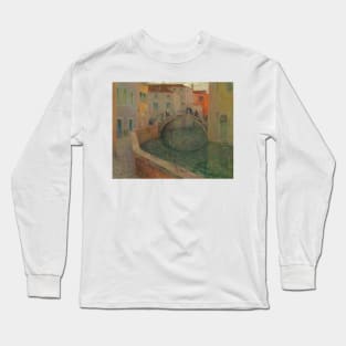 The Small Canal, Gray Evening, Venice by Henri Le Sidaner Long Sleeve T-Shirt